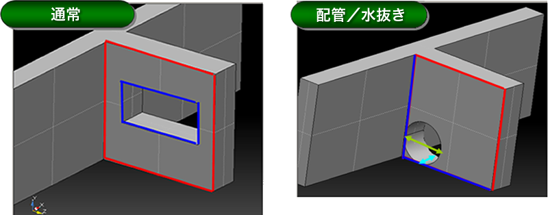 鋳抜き穴