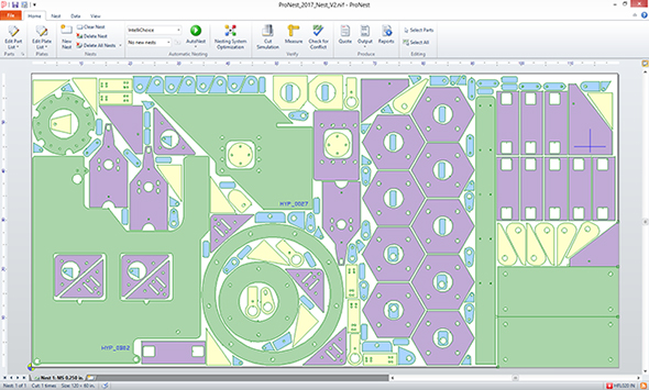 ProNest automatic nesting software