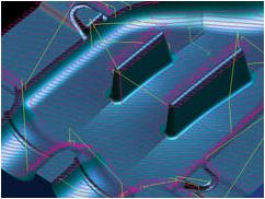 …平坦領域は走査線加工もしくはガイドカーブ加工にて自動計算を実施