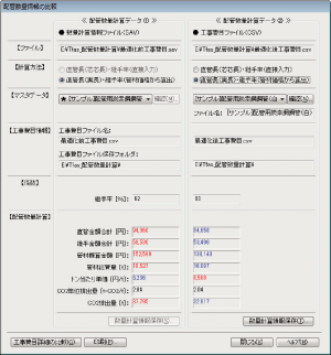 管材総質量や環境性能評価（CO2排出量）が簡単に算出でき、複数のプランを比較検討できます。